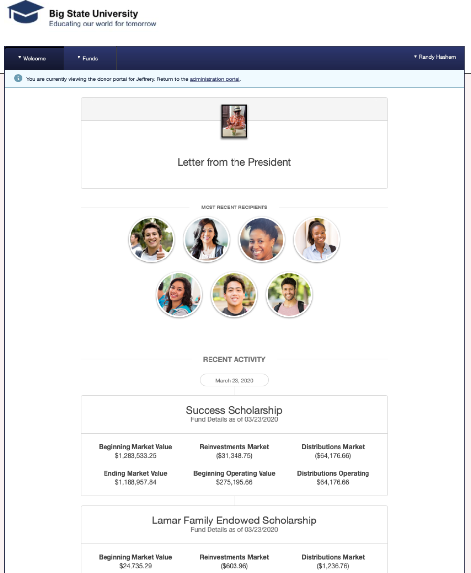 screenshot of Blackbaud Award Management